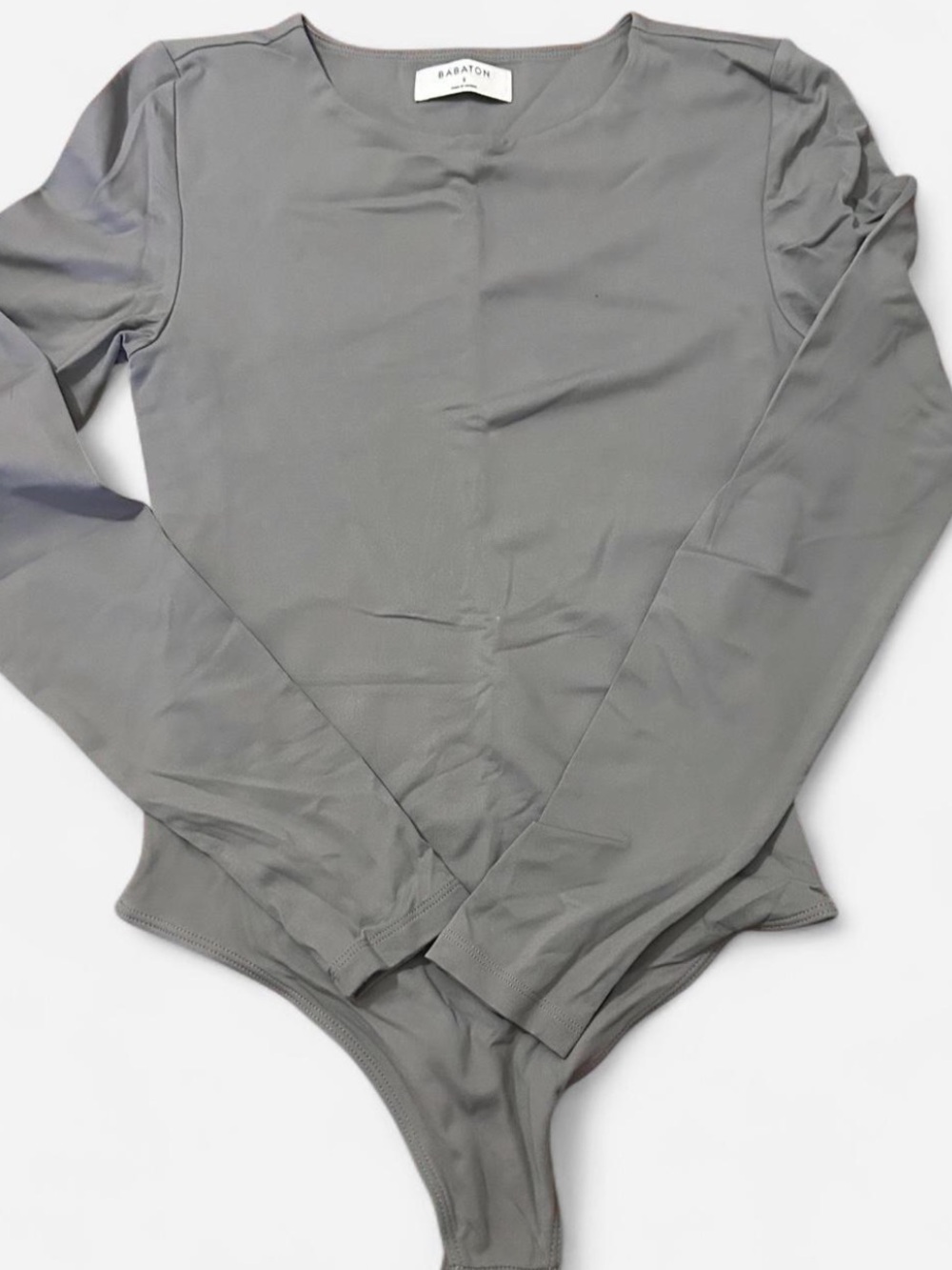 Babaton Slate Gray Long-Sleeve Bodysuit